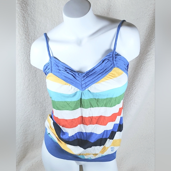 2 Vintage Roxy Tank Tops Blue and White Size Large - Picture 11 of 16